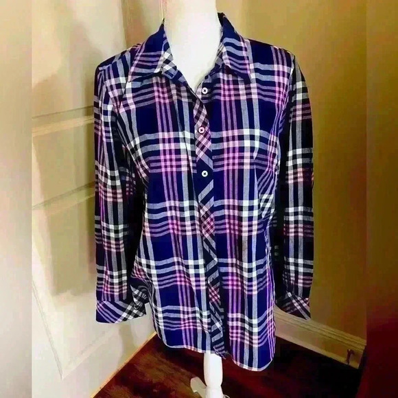 Talbots ladies long sleeve blouse Large. Worn once excellent condition. Cotton - Picture 3 of 11